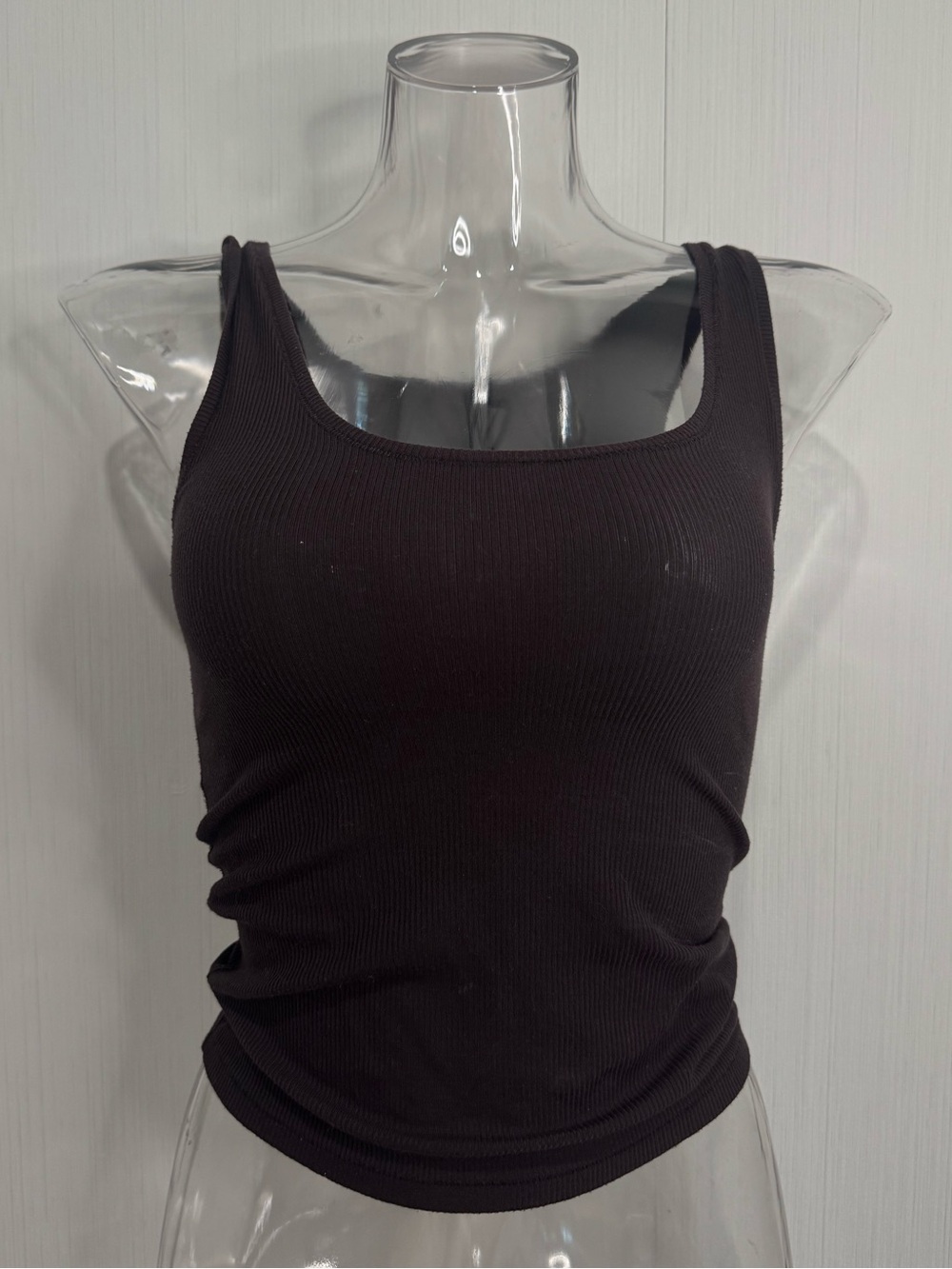 SKIMS Ribbed Tank Top. Brown. Size Large. No flaws noted.